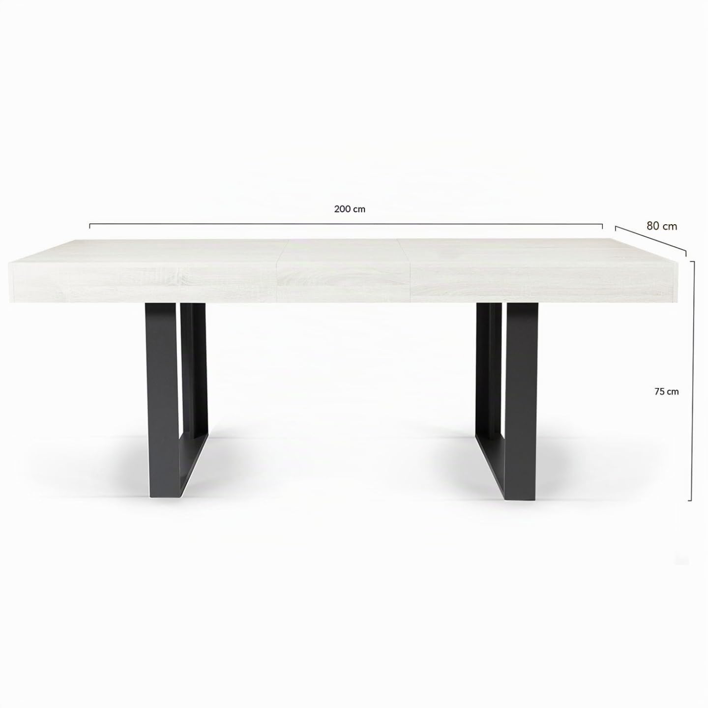 IDMarket - Mesa de comedor extensible rectangular Phoenix 4-8 personas madera gris 160-200 cm