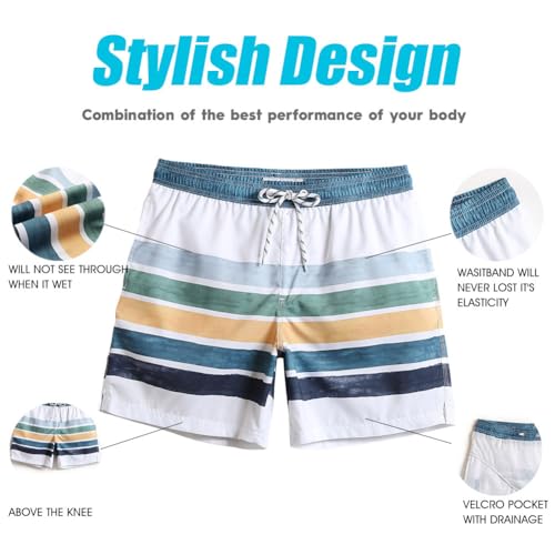Image of maamgic Mens Slim Fit Swim Shorts Swim Trunks 7 inch Quick Dry Mens Bathing Suits with Mesh Lining
