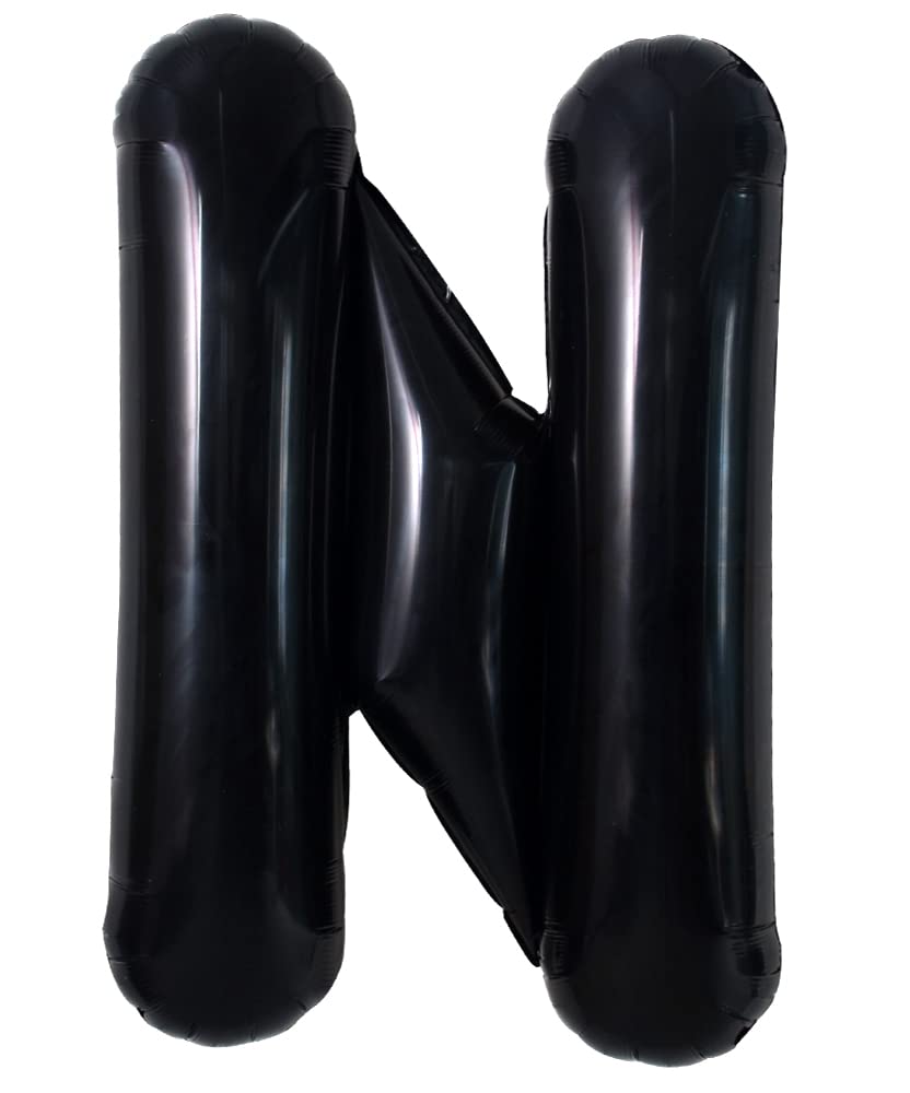 TONIFUL 40 Inch Large Black N Letter Balloons Jumbo Helium,Foil Mylar Big Alphabet Balloons for Birthday Party Anniversary Supplies Decorations