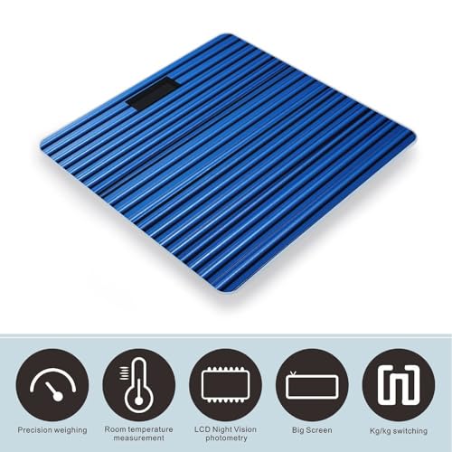 Báscula digital de baño con vidrio templado azul 26x26 cm miniatura 3