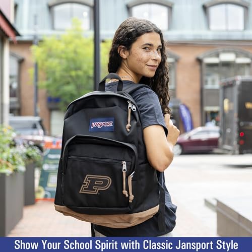 Image of JanSport NCAA Officially Licensed Backpack, Arkansas Razorbacks, Right Pack with Padded 15-Inch Laptop Sleeve, Spacious Computer Bag, Durable Daypack with Bottle Pocket & Haul Handle, Black