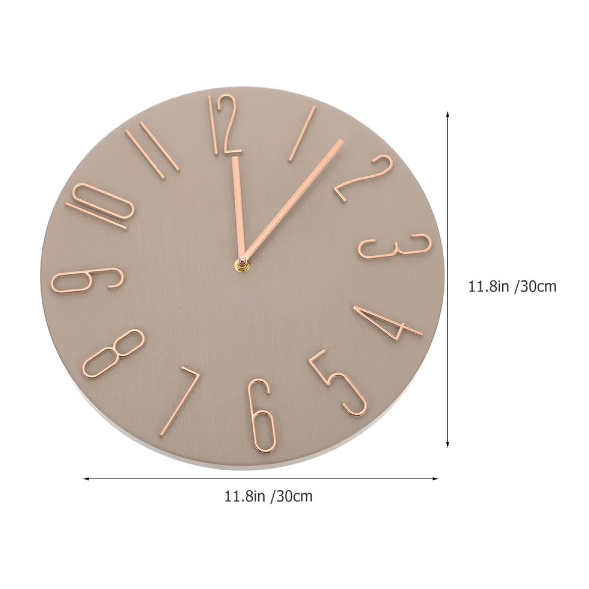 Hemobllo Geräuschlose Wanduhr 30cm mit Großen Zahlen, Kunststoff Panel