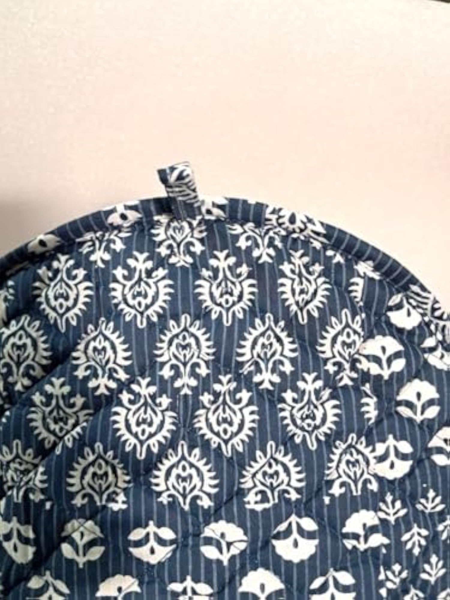 Traditional Daabu Patch Work Cotton Tea Cozy, Blue Floral