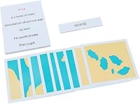 Vista 5 de Kghios Juego de tarjetas de forma de tierra y agua, materiales Montessori para niños, herramientas educativas de geografía, preescolar temprano