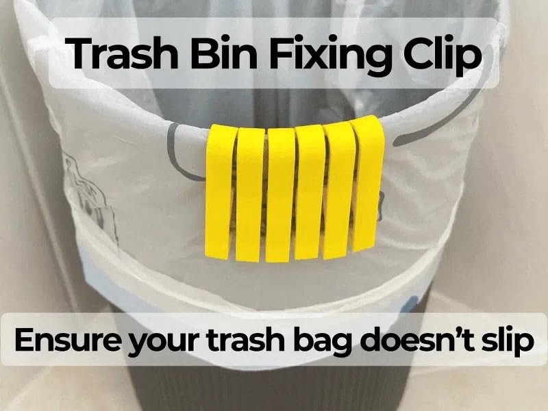 Image of Pack of 8 - Dustbin Bag Holder Clip - Anti-Slip Trash Bag Locks | Universal Fit for Dustbins | Eco-Friendly Bioplastic | Keeps Bags from Falling Inside (8 Pcs.)