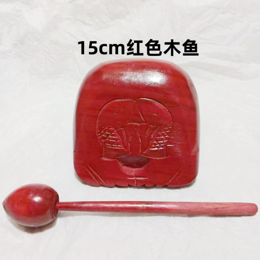 Instrumento de percusión de madera de Buda Woodfish rojo Cinnamomumumwood de 15 cm