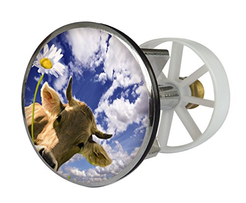 Preisvergleich Produktbild Waschbeckenstöpsel Design Almglück / Abfluss-Stopfen aus Metall / Excenterstopfen 38 40 mm