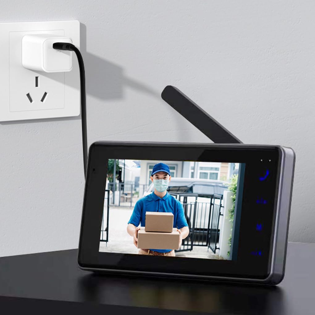Visualizzazione video ottenuta con campanello con telecamera Wi-Fi | dotato di citofono bidirezionale e opzioni di ricarica USB. Campanello wireless per spioncino con telecamera per porta di
