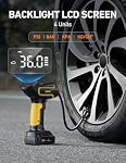 AstroAI Tire Inflator Air Compressor Cordless Car Tire Pump with 20V Rechargeable Li-ion Battery Digital Gauges Fast Inflation 150 PSI Auto Shut-Off Portable Air Pump for Cars Motorcycles, Yellow