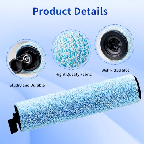 Image of 9 Pack Replacement Roller Brush and Foam Filters Kit Compatible with Shark WD161,WD261,AW261,3-in-1 Corded Vacuum Cleaner and All-in-One Cordless Hardfloor Cleaner Accessories,1 Cleaner Brush