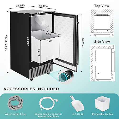 Euhomy IM-08X Commercial Under Counter Ice Maker Machine thumb #6