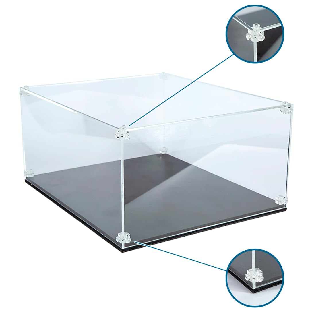 Plexismart - Teca Montabile in Plexiglass per Modellismo e Collezionismo con base in Forex Nero. (PMMA 5mm., 50x25cm h45cm)