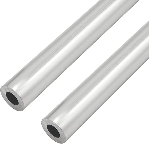 2 tubos redondos de aluminio 6063 T5, 11.811in1 pie de longitud, 0.512in0.51 pulgadas OD, 0.276in0.28 pulgadas ID, tubo recto de aluminio sin