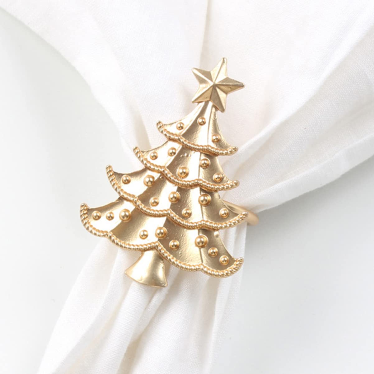 Alipis 24stücke Teiliges Weihnachtsbaum Serviettenringe Metall Für Festliche Tischdekoration Für Dinnerpartys Und Familienfeiern Design Gold