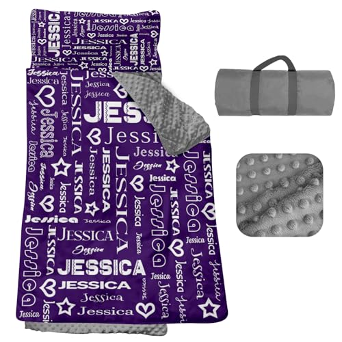 Personalized Toddler Nap Mat, Custom Name Kids Sleeping Bag, Daycare Nap Mat with Pillow and Blanket, Nap Mats for Preschool Kindergarten, Toddler Sleeping Bag Rolled Slumber Bags - Style 05