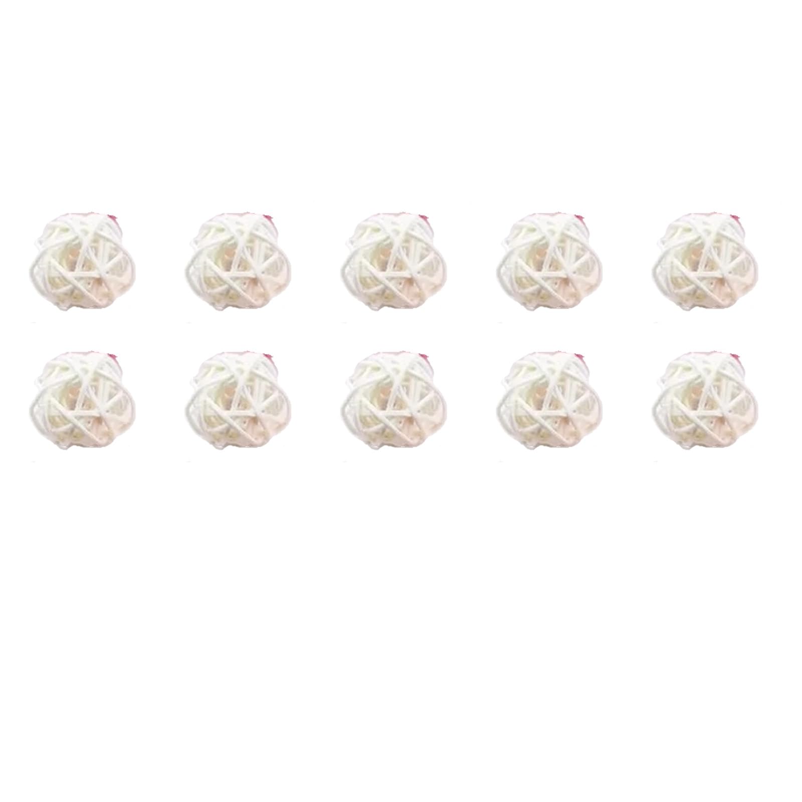 Trqqwpm White Decorative Hanging Rattan Ball For Bird Cages Natural Materials Chewing Toy For Exercise And Entertainment Natural Rattan Bird Toy
