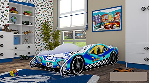 HappyBabies - CARBETT 180x90cm Doppelseitiges Kinderbett Modernes Design mit sicheren Kanten und Absturzsicherung Schaumstoffmatratze 7 cm