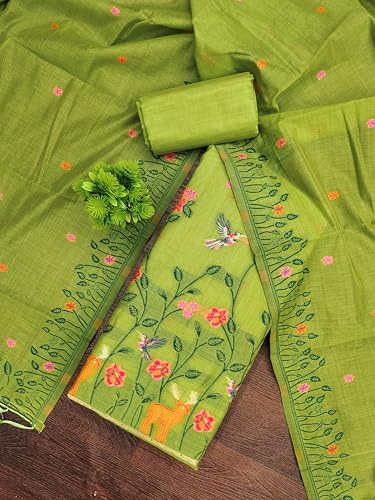 Image of DEVANGI Women's Jamdani Cotton Unstitched Suit & Dupatta Material