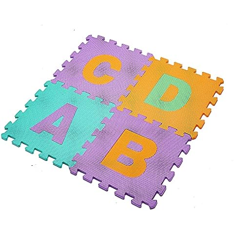 Large Soft Foam EVA Kids Floor Mat Jigsaw Tiles Interlocking Garden Play Mats,Gym Mat Set Multi-Color- Each Tile (30x30cm) and Children’s Floor Soft EVA Foam Tiles Play (26PCS (ALPHABET)) Cover