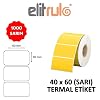 Barkod Etiketi 40x60 Termal SARI - 1000 Adet