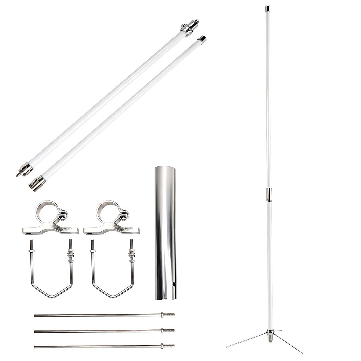 GMRS Antena base 462-467MHz, 7.2dBi de fibra de vidrio de alta ganancia GMRS UHF-Fhembra, conector SO239, antena compatible con radioaficionado móvil GMRS