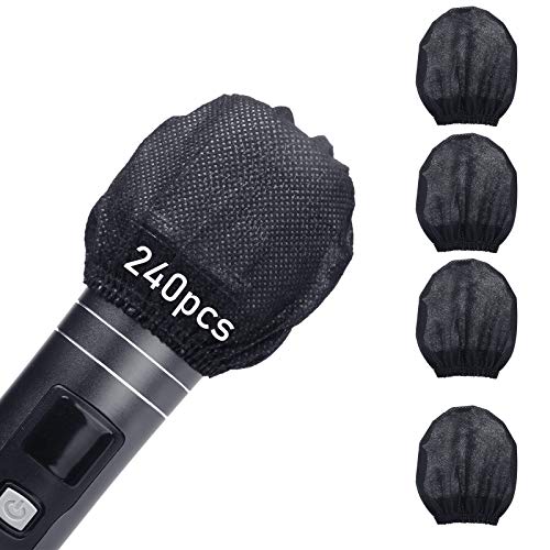 240pcs (120 pairs) Mic Covers Disposable Non-Woven, Individually Wrapped Mic Cover For Sanitary Mic Covers Disposable For Mic Microphone Windscreen & Pop Filters Black