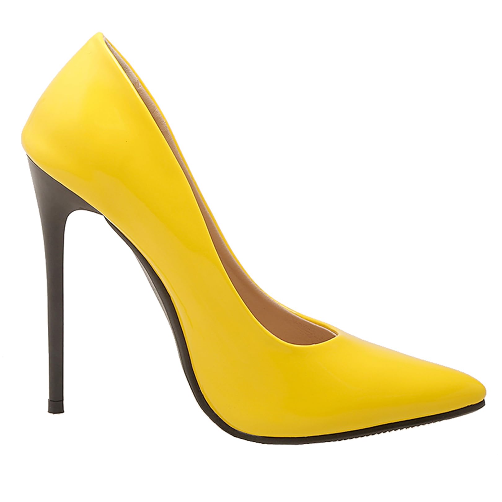 Décolleté a Spillo da Donna Tacco Alto Scarpe Appuntito Senza Chiusura Semplici Scarpe da Sera, Numero 33-51