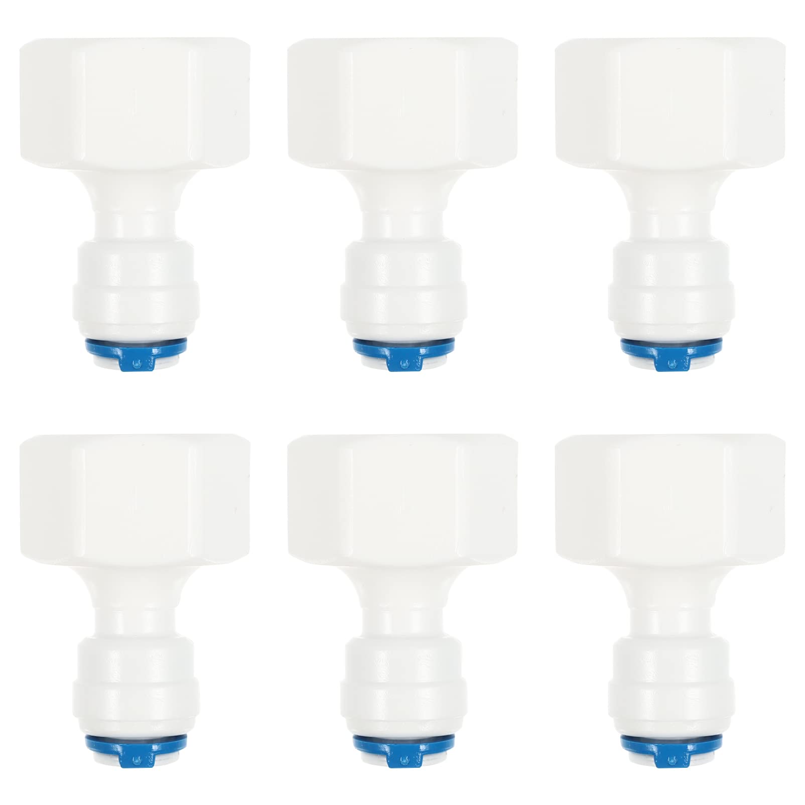 Generic 6pcs Water Filter Connector Quick Plumbing Hose Connector Male to Male Hose Adapter Plastic Water Fittings Garden Hose Adapter Reverse Supplies Abs Internal Teeth White
