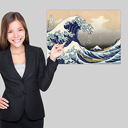 The Great Wave Off Kanagawa By Katsushika Hokusai - Japanese Fine Art Wall Poster - Double Sided Poster (Laminated, 18" X 24") #TOP2