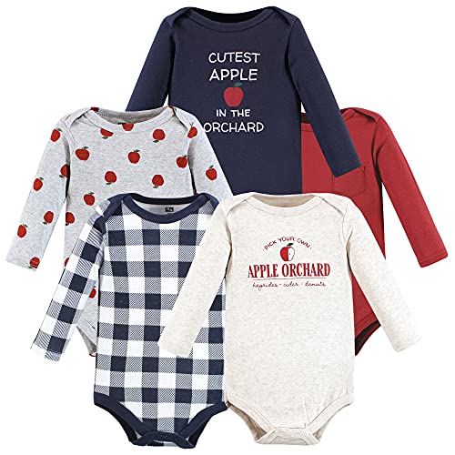 Image of Hudson Baby baby-boys Cotton Long-sleeve Bodysuits 5-pack