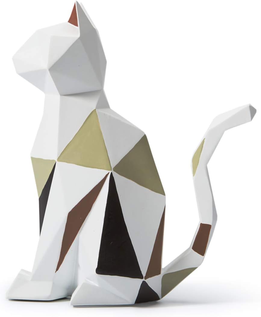 HomeBerry Cat Sculpture Figurine Statue Animal Home Decor Gift Decoration Arts Crafts Hand Painted Polyreisn 18.5cmH
