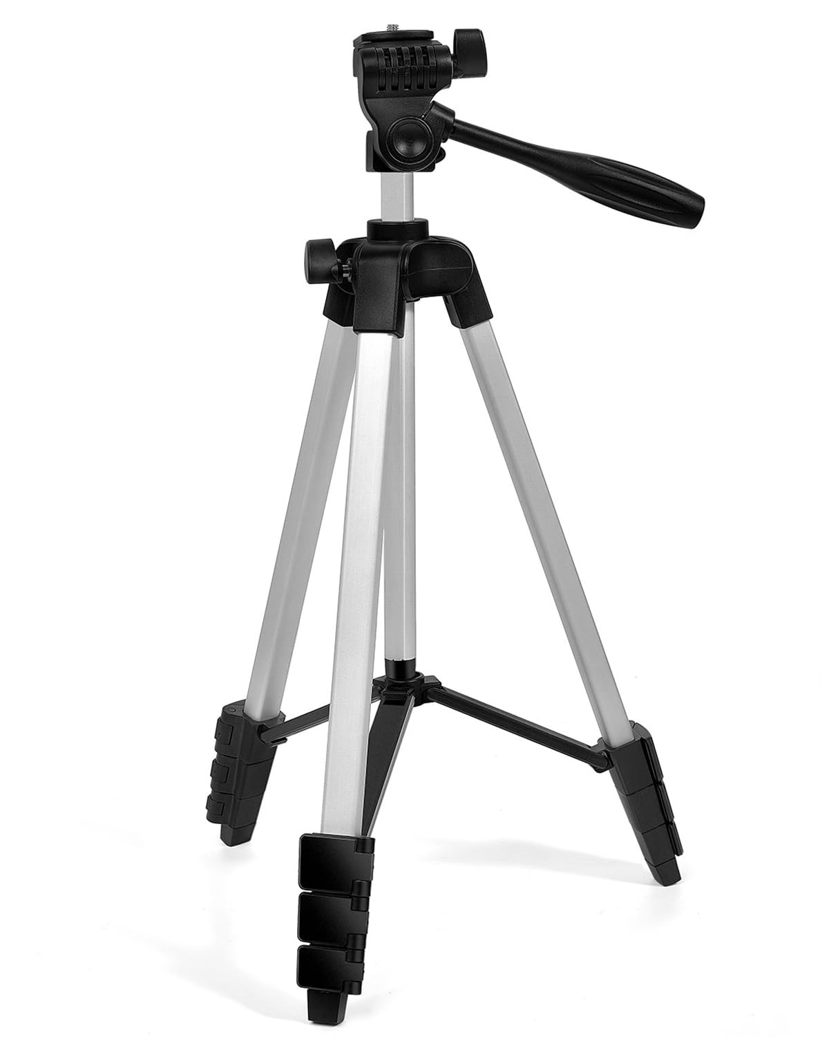 16.5"-55" Aluminum Tripod for Laser Level, 1.2lb Lightweight, 3D Pan Tilt with Bubble Level, Quick Release Plate, Silver.