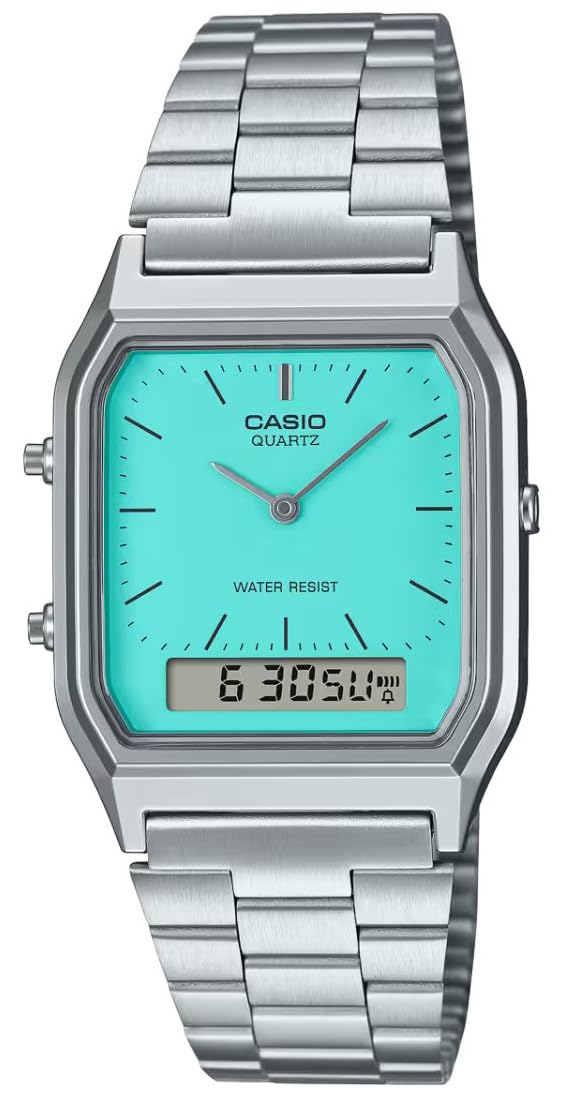 Casio Reloj Analógico para Mujeres de Cuarzo con Correa en Acero Inoxidable AQ-230A-2A2MQYES