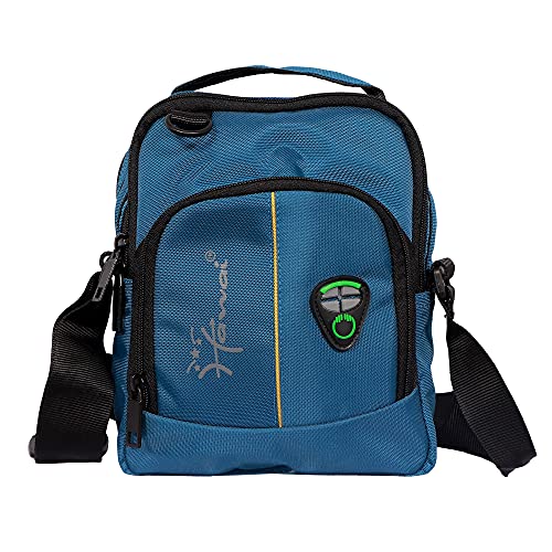 Image of Hawai PVC Coated Water Resistant Polyester Nylon Casual Sling Messenger Side Bag for Office College Outdoor Travel Daytrip-PUBWC1 for Men Women