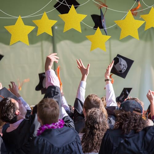 60 Stück Glitzerstern-Ausschnitte 15 cm, doppelt bedruckte Pappsterne zum Basteln, beschreibbare Papierstern-Ausschnitte, große Stern-Dekorationen, Konfetti-Versorgung für Pinnwand, Klassenzimmer,