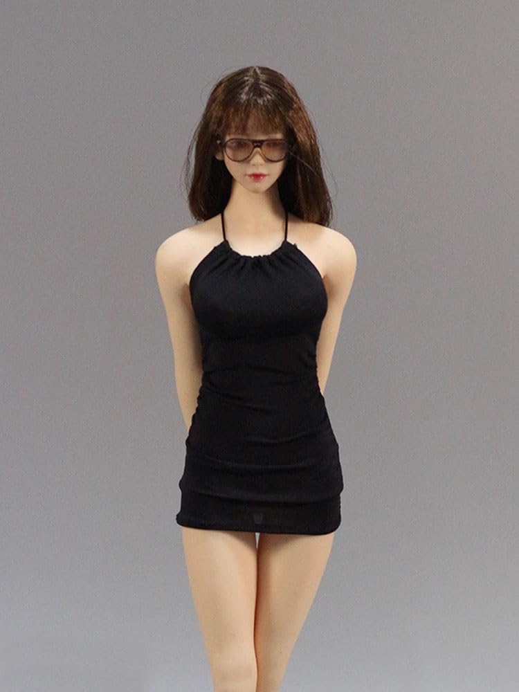 Robe de soirée noire 1/6 pour habiller les figurines féminines sans transfert de couleur
