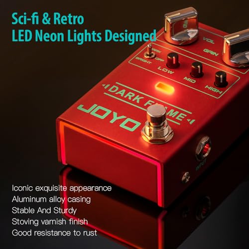 Image of JOYO Modern High-Gain Distortion Guitar Pedal, Analog Circuit with 3-Band EQ & Dark /Bright /OFF Modes, True Bypass (Dark Flame R-17)