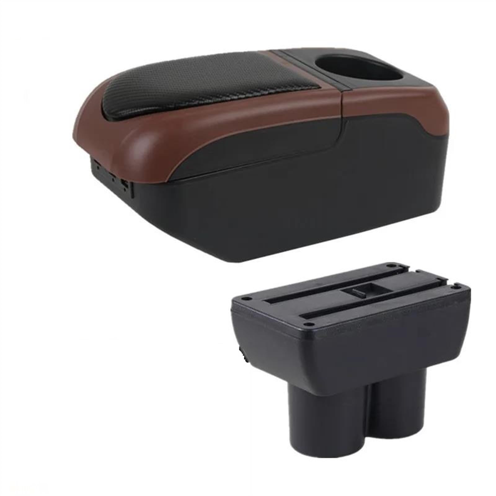 NMJLQW Storage Rack Car Armrest Box Interior Dedicated 1999-2018 Retrofit Parts Center Storage Box Car Accessories For Jimny(S1 black-Brown 6USB)