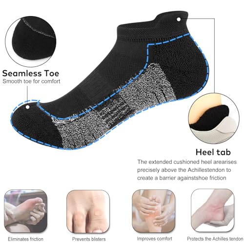 Image of cuangya Ankle Socks for Women - Athletic Low Cut Running Cushioned Socks (3-5 Pairs)
