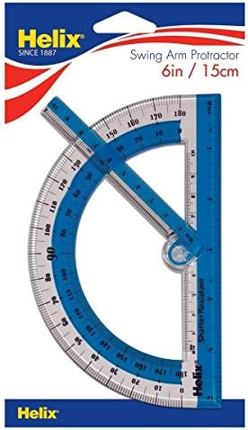 Helix 180° Shatter Resistant Swing Arm Protractor 6" / 15cm 2 PACK