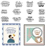 On-Airstore Happy Father's Day Clear Stamps for Card Making, Rectangular Silicone Clear Rubber Stamps, 5 inches x 5 inches