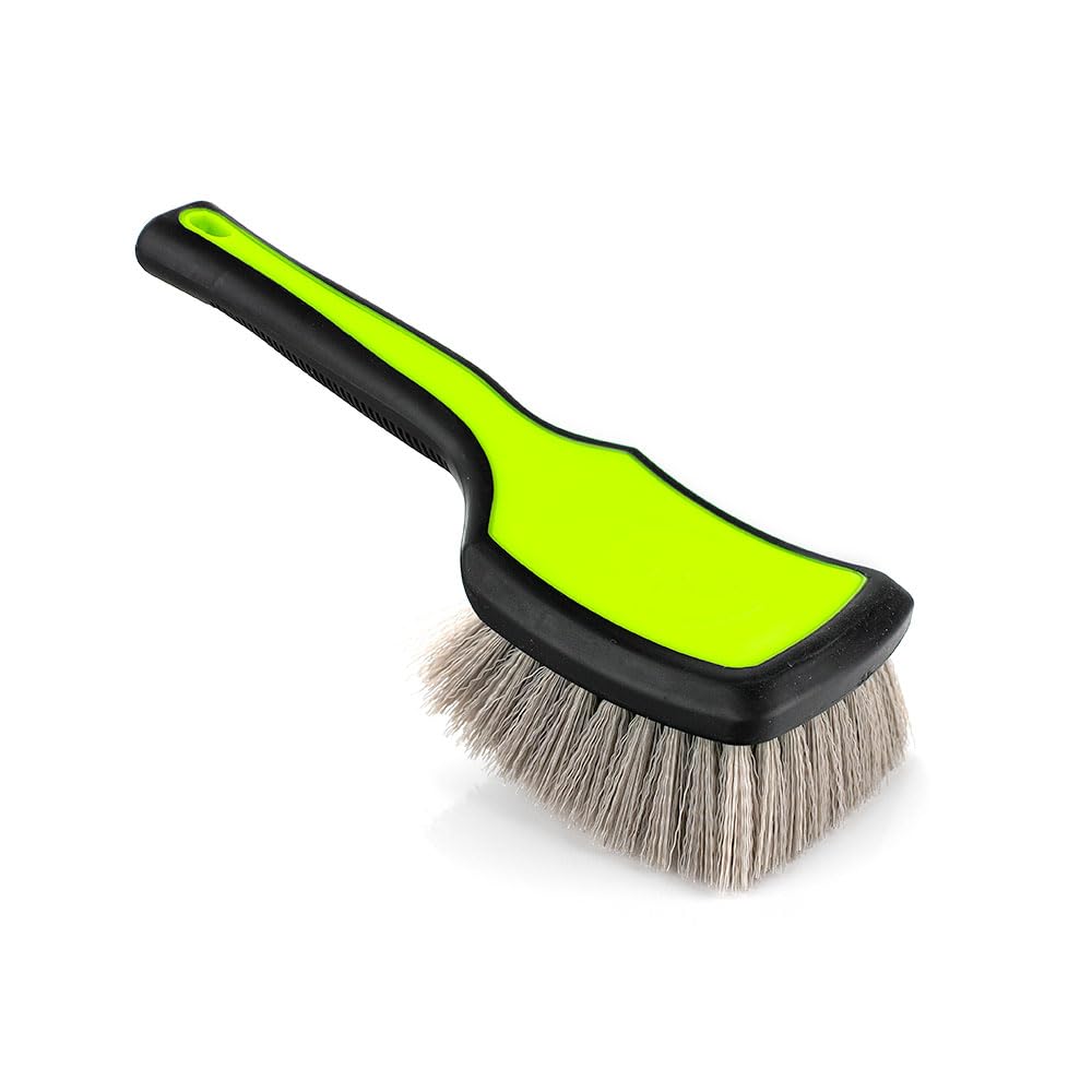 Detail Factory - ProGrip XL Tire Brush - Ergonomic ProGrip Handle - Stiff Synthetic Bristles to Cut Through Grime - Octane Ectoplasm