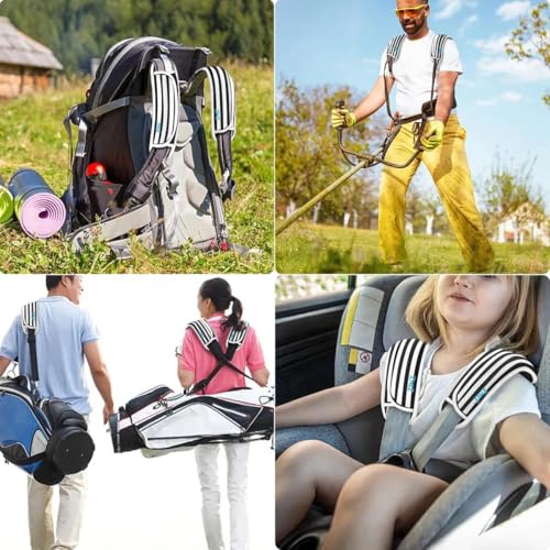 Image of ZINZ 2-Pack Universal Shoulder Pad with Ultra Thick Cushion for Bag Luggage Bag Crossbody, Plus Long & Anti-Slip & Breathable,Black & White Stripes