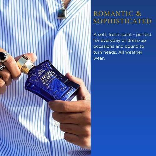H Habibi Santal Journey Sandalwood Cologne For Men - Woody, Warm, Sophisticated Men's Cologne - With Notes Of Sandalwood, Oud & Amber Perfume - Romantic All-Weather, Day Or Night Eau De Parfum Men #TOP4
