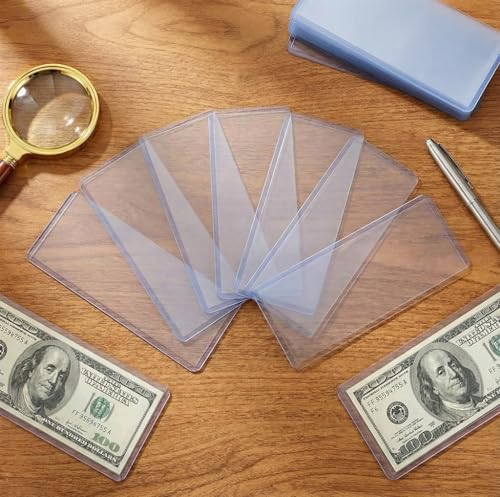 26 fundas rígidas transparentes para billetes, 6.5x2.8 pulg. miniatura 7