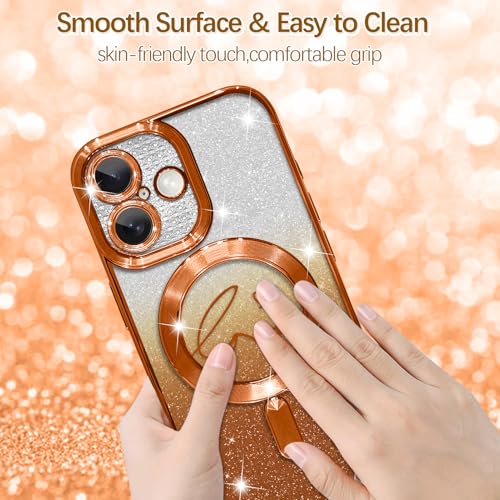 Image of ZIYE Magnetic Case Designed for iPhone 17 Glitter Case-Orange