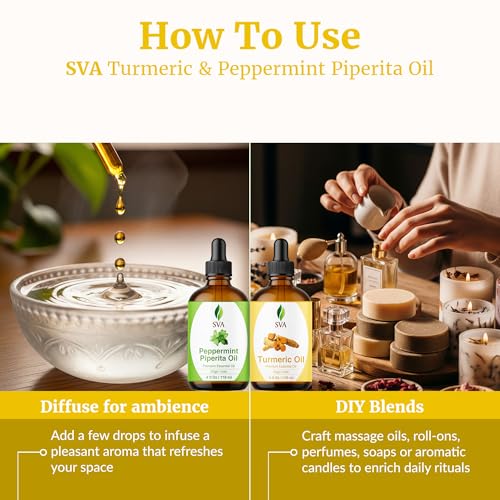 Aceite esencial combo cúrcuma y menta piperita 4 oz miniatura 6