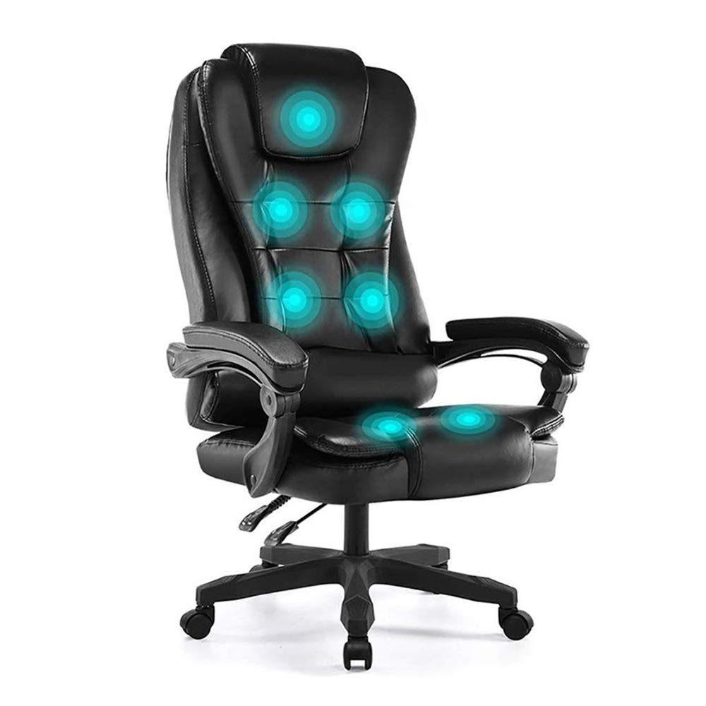 iumLeap Executive Office Chair with Massage System High Back Reclining PC Chair Extra Padded Leather Swivel Computer Desk