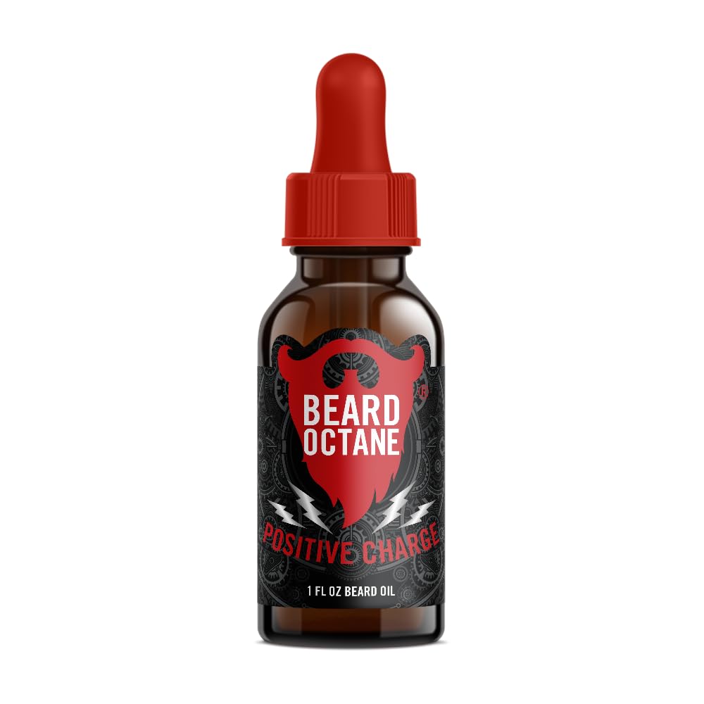Beard Octane: Positive Charge - Natural Beard Oil w/Argan Oil - 1 Oz - Healthy Softer Beards - Made in USA - Premium Handcrafted Beard Care