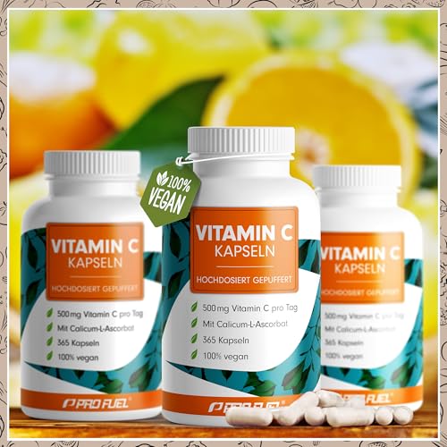 Vitamin C hochdosiert - 1095 Kapseln - 500 mg Vitamin C gepuffert - hochwertiges Calcium-Ascorbat optimal hochdosiert - laborgeprüft mit Zertifikat - 100% vegan